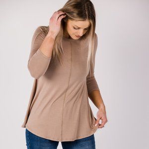 Tall Luxe Front Seam Tee 3/4 Sleeves